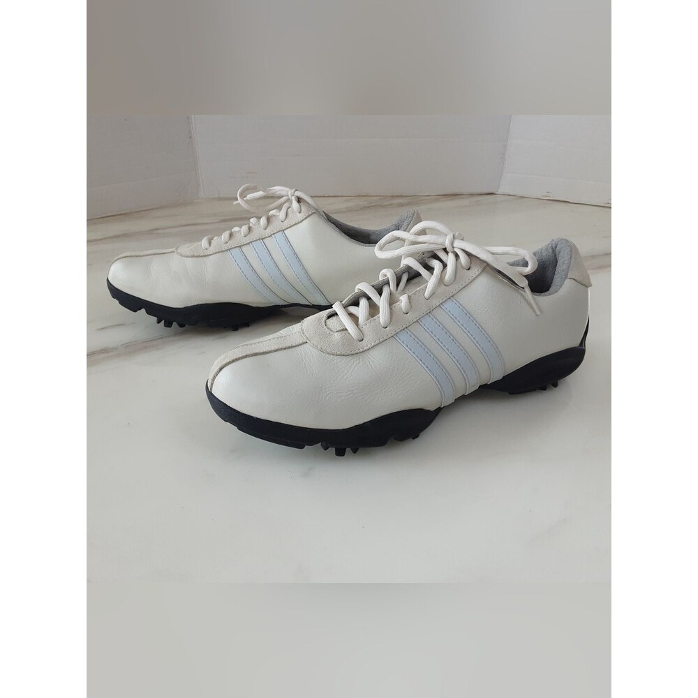 ADIDAS Z-TRAXION Isabelle Driver Soft Spike Blue Stripes Golf Shoes Sz 8.5